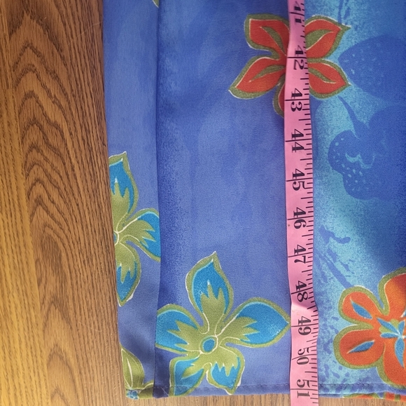 Vintage 80s Panache Floral Pleated Dress Blue Spring Size 14 Made in Canada A53 - Picture 5 of 15